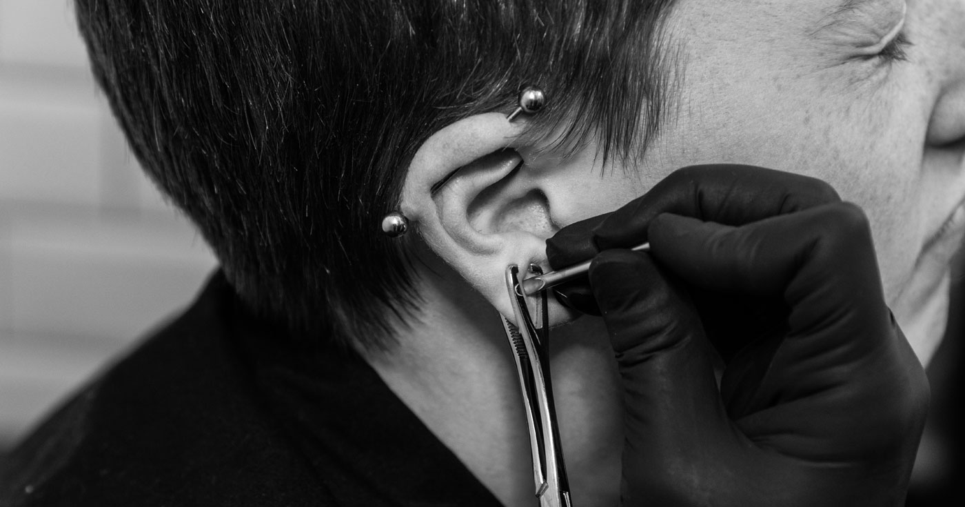 piercing the ear